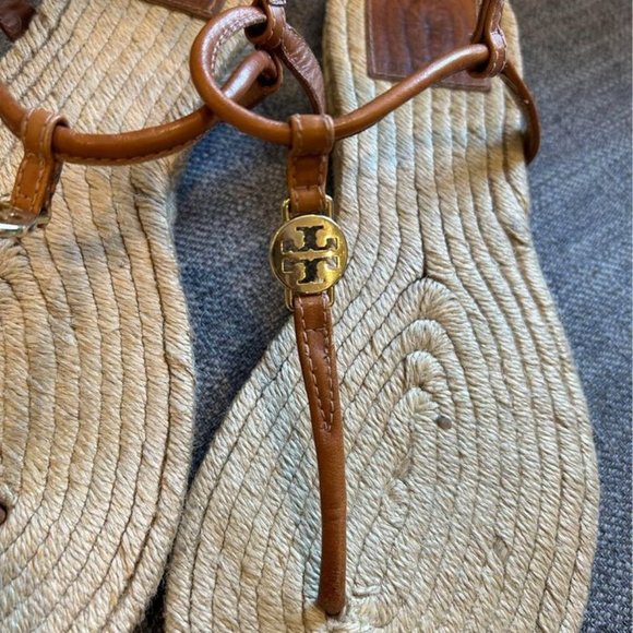 TORY BURCH gorgeous espadrille leather sandals. Brown/tan. Excellent condition. - Picture 2 of 11